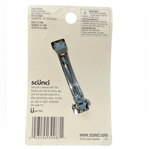 Scunci Wedding Formal Faux Pearl and Rhinestone Hair Clip Barrette NWT - Picture 2 of 5